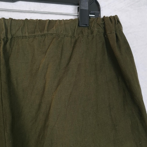 Quince Linen Pants Womens Large Martini Olive Tapered Ankle Pull On Casual - Picture 12 of 16